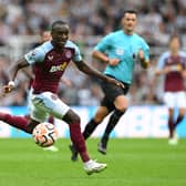 Aston Villa’s Moussa Diaby in action against Newcastle