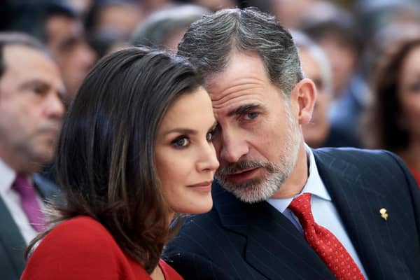 MADRID, SPAIN - JANUARY 10: King Felipe VI of Spain and Queen Letizia of Spain attend the National Sports Awards 2017 at the El Pardo Palace on January 10, 2019 in Madrid, Spain. (Photo by Carlos Alvarez/Getty Images)