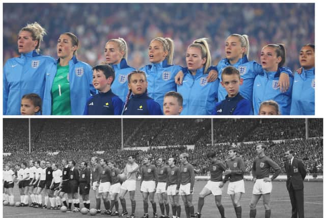 How the Lionesses team lineup compares to the men’s 1966 winning squad. (Photo: Getty Images) 