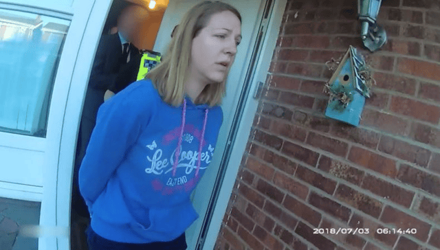Lucy Letby, shown being arrested in 2018, was convicted of the murder of seven babies and the attempted murder of six other during her time as a neonatal nurse at Countess of Chester Hospital. (Credit: Cheshire Constabulary/PA Wire)
