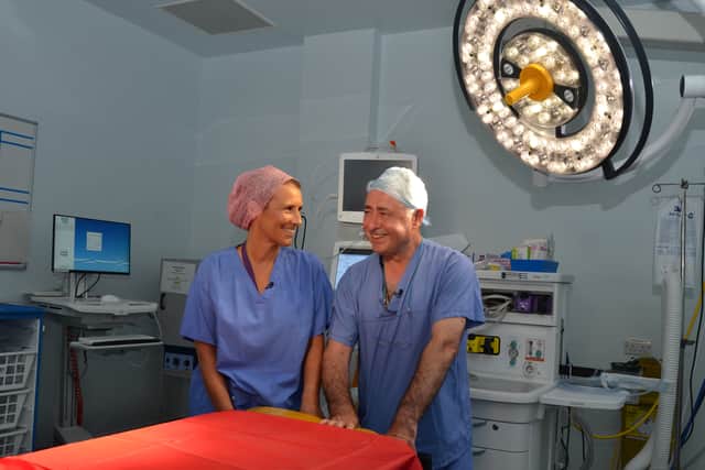 Undated handout photo issued by Womb Transplant UK of lead surgeons Isabel Quigora and Richard Smith. (Image: PA)