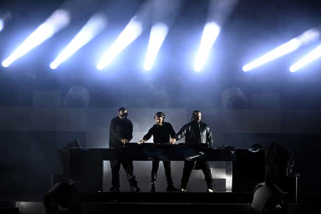 (L-R)   of Swedish House Mafia entertain guests at the after party for the Grand Reveal of Dubai's newest luxury hotel Atlantis The Royal on January 21, 2023 in Dubai, United Arab Emirates. The after party followed a headline performance by Beyonce and culminated in a spectacular firework display. (Photo by Jeff Spicer/Getty Images for Atlantis The Royal)