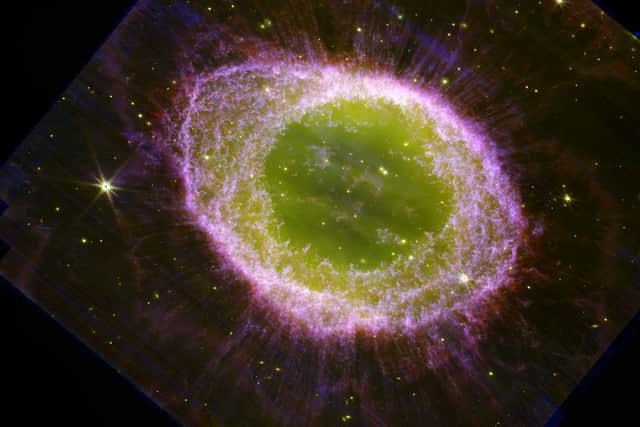 Undated handout photo issued by the University of Manchester of the Ring Nebula captured on a James Webb Space Telescope (JWST) (Image: PA)