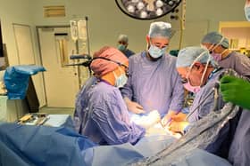 A womb transplant is performed on a 34-year-old woman. Surgeons have performed the UK's first womb transplant on a woman whose sister was the living donor. (Womb Transplant UK/PA Wire)