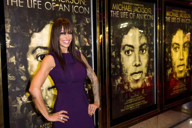 Jodie Marsh attends the world premiere of 'Michael Jackson: The Life Of An Icon' at The Empire Cinema on November 2, 2011 in London, England. (Photo by Ian Gavan/Getty Images)