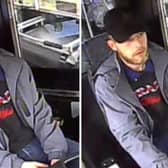 Police have released images of a man they wish to trace after a bus was stolen