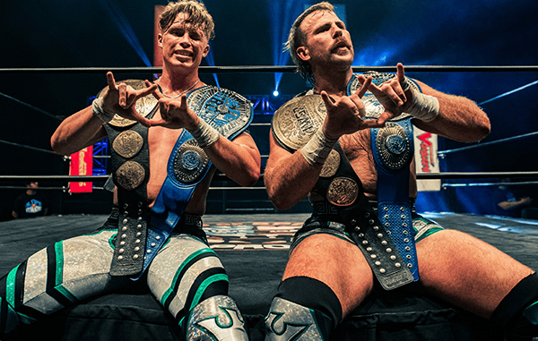[L-R] Kyle Fletcher and Mark Davies - the tag team of Aussie Open (Credit: NJPW)
