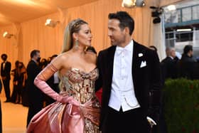 US actress Blake Lively and husband Canadian-US actor Ryan Reynolds arrive for the 2022 Met Gala at the Metropolitan Museum of Art on May 2, 2022, in New York. 