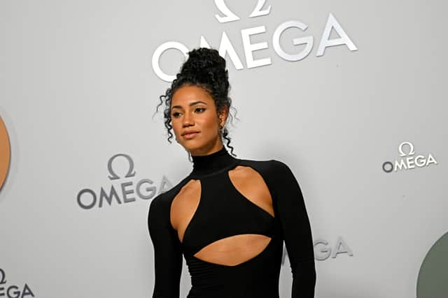Vick Hope attends the Omega Aqua Terra Shades, International Launch Event at Embankment Galleries, Somerset House on March 22, 2023 in London, England. (Photo by Gareth Cattermole/Getty Images)