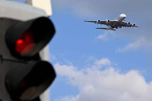 Travel disruption could last for days after airports were hit by network failure at UK air traffic control systems. (Photo by Damien MEYER / AFP) (Photo by DAMIEN MEYER/AFP via Getty Images)