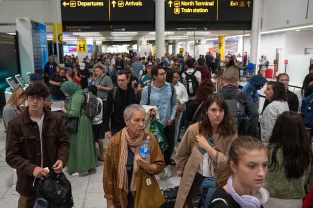 All flights to and from the UK are reported to be affected and delays could last for days. (Photo by Carl Court/Getty Images)