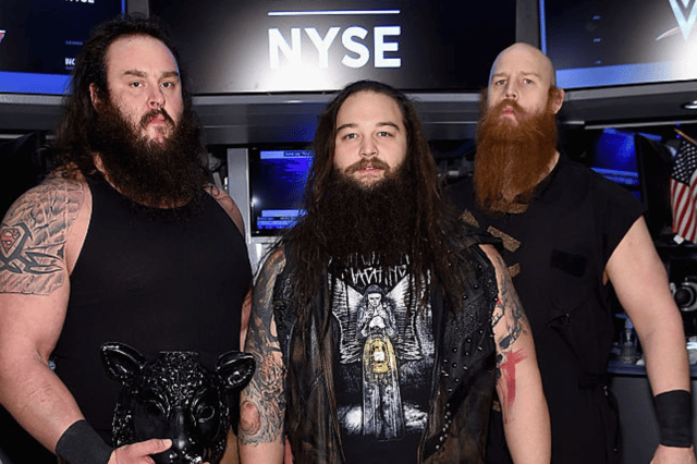 The Wyatt Family, Braun Strowman (left) Erick Rowan (right) and Bray Wyatt (centre) - not including Luke Harper, who died at 41 in 2020 - Credit: Getty