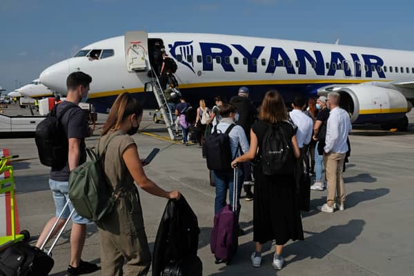 Ryanair has ranked as the Eruopean airline with the most 'hidden fees' with base rate tickets becoming 344% more expensive with add-ons. (Credit: Getty Images)