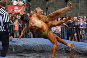 Hundreds of revellers descending on a pub garden in Lancashire to watch the world gravy wrestling championships