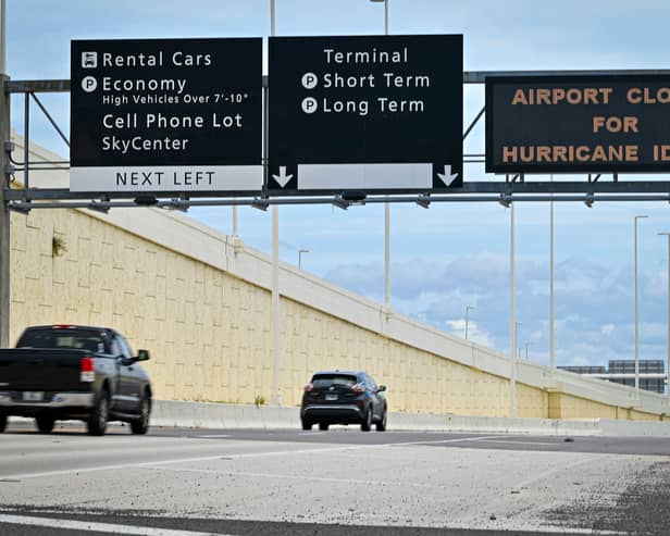 Tampa International Airport has been closed as Florida's Gulf Coast prepares for the category 4 storm Hurricane Idalia. (Credit: Miguel J. Rodriguez Carrillo/AFP via Getty Images)