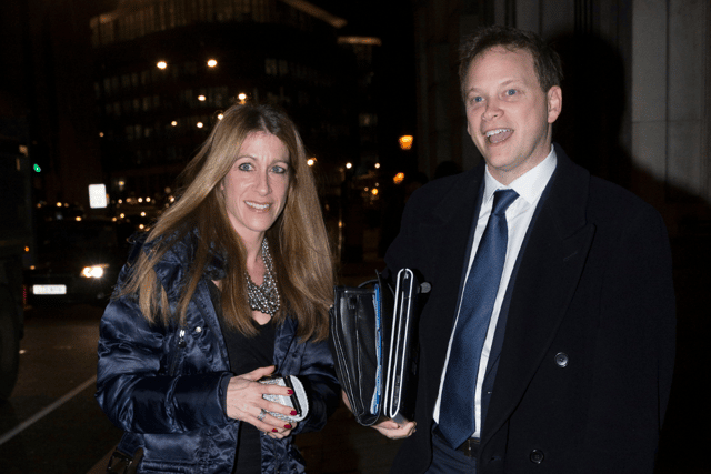 Grant Shapps, a Conservative Party Chairman, and his wife Belinda arrive at the Old Billingsgate Market to attend the the annual Conservative Party Black and White Fundraising Ball on February 5, 2014 in London, England. (Photo by Oli Scarff/Getty Images)
