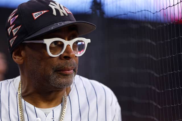 Spike Lee attends the game between the New York Yankees and Atlanta Braves at Truist Park on August 15, 2023 in Atlanta, Georgia. (Photo by Todd Kirkland/Getty Images)