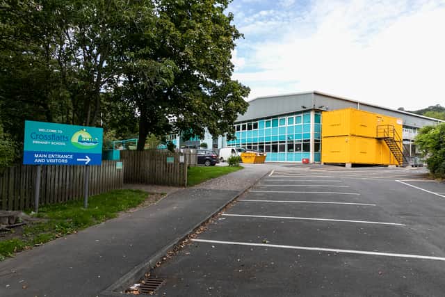 Crossflats Primary School. Two primary schools in Bradford, West Yorks, have been partially closed on the eve of the new term after surveys found weak concrete in the buildings, pictured in Bradford, West Yorks, Aug 31 2023.