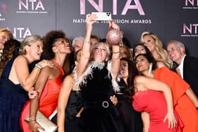 The This Morning team take a selfie after winning the Best Daytime award at the NTAs 2022 (Photo: Gareth Cattermole/Getty Images)