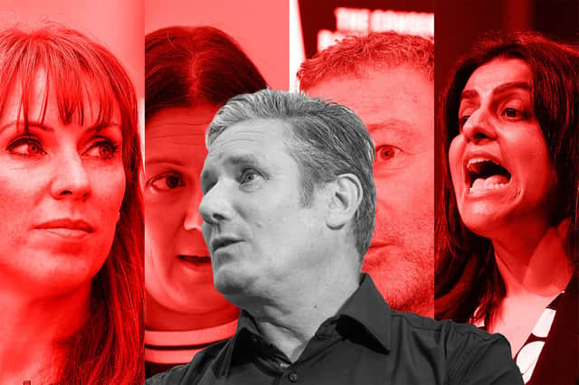 Keir Starmer, centre, has reshuffled his Labour Shadow Cabinet with, left to right, Angela Rayner, Lisa Nandy, Steve Reed and Shabana Mahmood. Credit: Getty/Adobe/Mark Hall