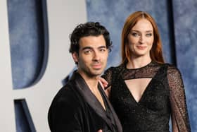 Joe Jonas and Sophie Turner attend the 2023 Vanity Fair Oscar Party (Photo by Amy Sussman/Getty Images)