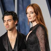 (L-R) Joe Jonas and Sophie Turner attend the 2023 Vanity Fair Oscar Party Hosted By Radhika Jones at Wallis Annenberg Center for the Performing Arts on March 12, 2023 in Beverly Hills, California. (Photo by Amy Sussman/Getty Images)