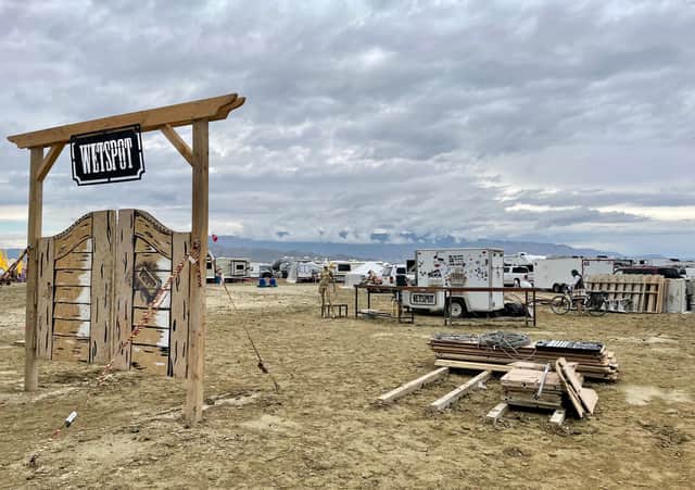 Aftermath of storms at Burning Man 2023. Picture: JULIE JAMMOT/AFP via Getty Images