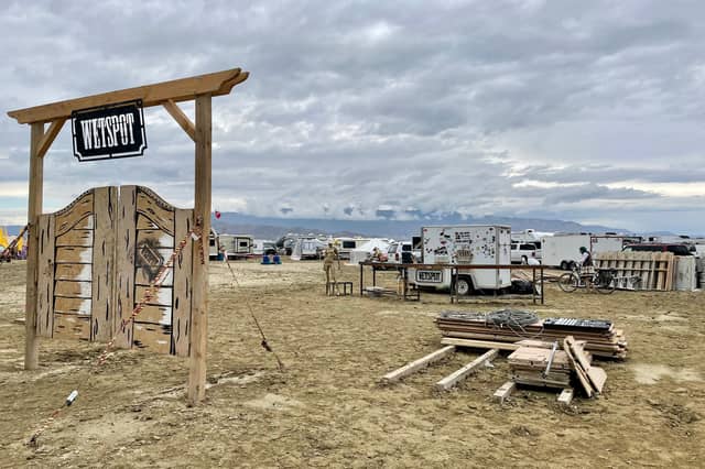Aftermath of storms at Burning Man 2023. Picture: JULIE JAMMOT/AFP via Getty Images