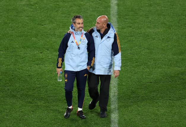 Jorge Vilde and Luis Rubiales at the Women's World Cup. Cr: Getty Images