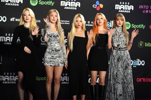 Miyeon, Minnie, Soyeon, Yuqi and Shuhua of girl group (G)I-dle. Picture: Christopher Jue/Getty Images