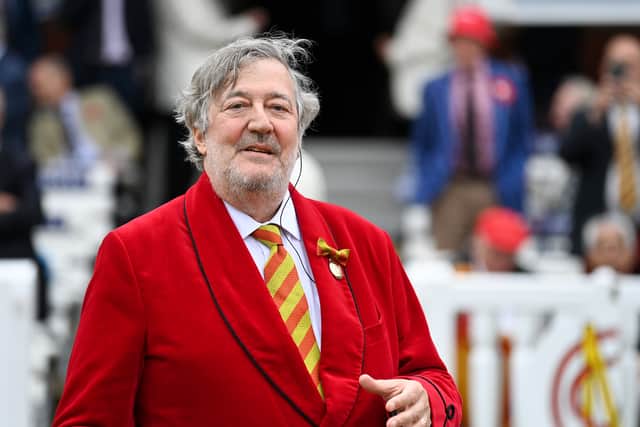 MCC president Stephen Fry prior to Day Two of the LV= Insurance Ashes 2nd Test match between England and Australia at Lord's Cricket Ground on June 29, 2023 in London, England. (Photo by Gareth Copley/Getty Images)
