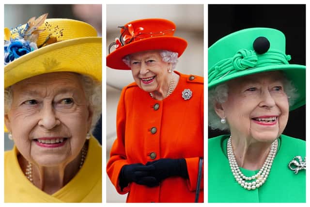 Queen Elizabeth 11 showed she was a fan of dopamine dressing before it even became a trend. Photographs by Getty

