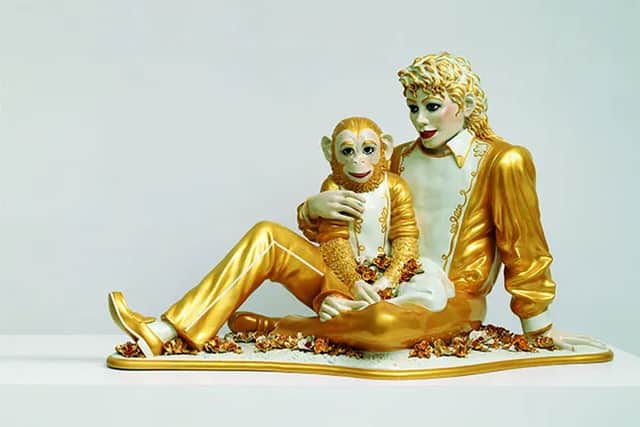 The 'controversial' statue of Michael Jackson and his companion Bubbles, created by artist Jeff Koons (Jeff Koons/courtesy of the Whitney Museum of American Art)
