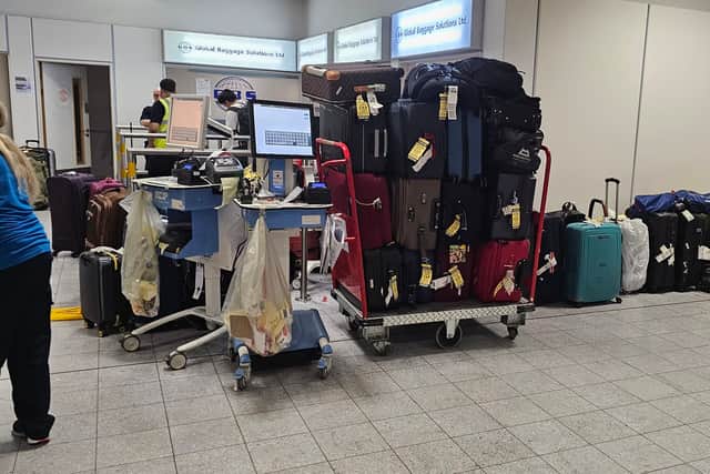A passenger arriving back at the airport said it seems “reasonably quiet” but there is “unclaimed bags everywhere”. (Photo: Mike @MancMike86 on X) 