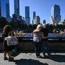 The United States marks 22 years since the September 11 terror attacks that killed nearly 3,000 people.  (Photo by Anthony Behar-Pool/Getty Images)