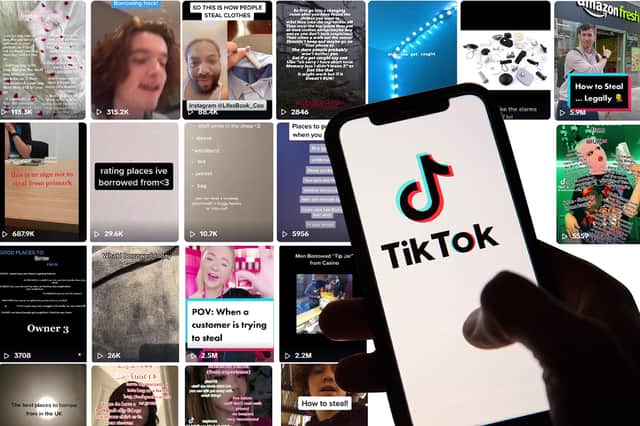 Shoplifters are using TikTok to share their tips for stealing items. Photos by TikTok and Adobe Photos. Composite image by NationalWorld/Kim Mogg.