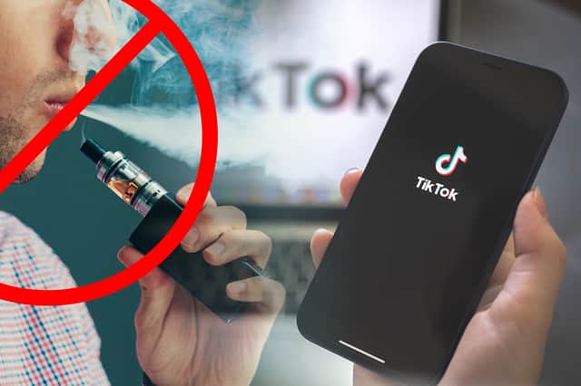 Four vape advertisements that appeared on TikTok have been banned for breaching advertising guidelines. Photos by Adobe Photos. Composite image by NationalWorld/Kim Mogg.