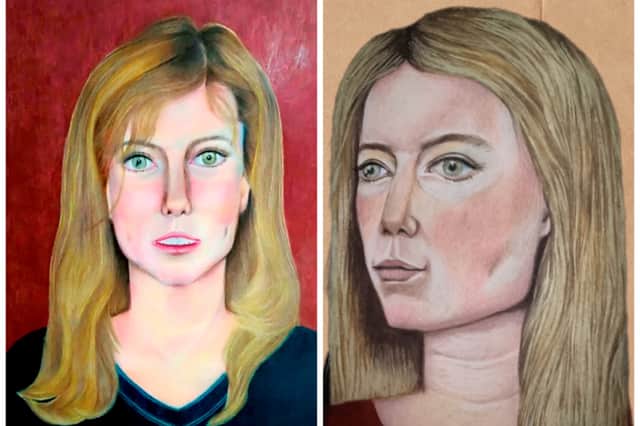 The two pictures which show what Madeleine McCann may look like now, as created by artist Simone Malik. Images by SWNS/Simone Malik.