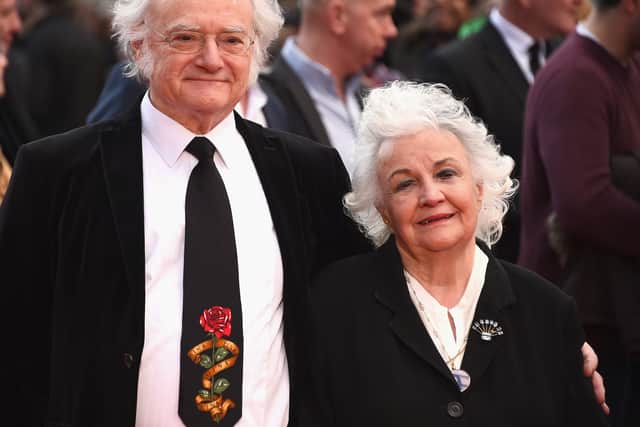 Jean Boht and her husband Carl Davis at a UK film premiere in 2016. Image: Ian Gavan/Getty Images