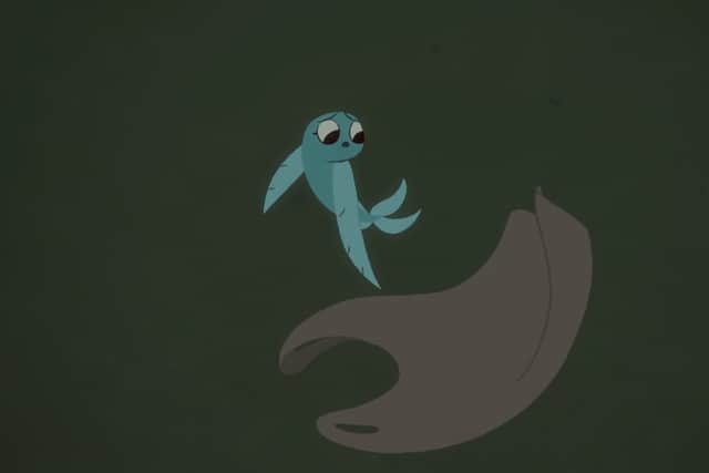 The characters swim a gauntlet of ocean threats before finding a beautiful ocean sanctuary (Greenpeace/Rumpus Animation)