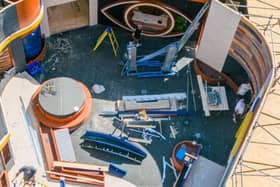 An aerial view of the new Big Brother house at Garden Studios, central London (Credit: bbspy)