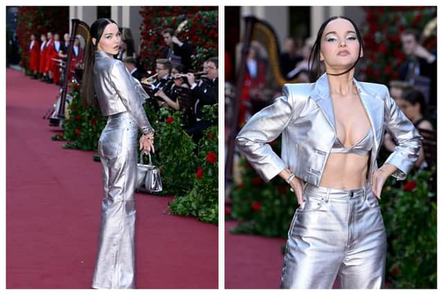 Dove Cameron's slilver trousers and cropped jacket were just too space age for me. Photographs by Getty