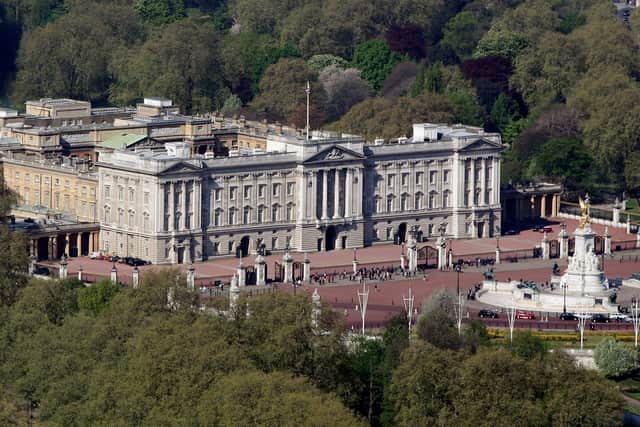 An aerial view of Buckingham Palace. (Photo by Mike Hewitt/Getty Images)