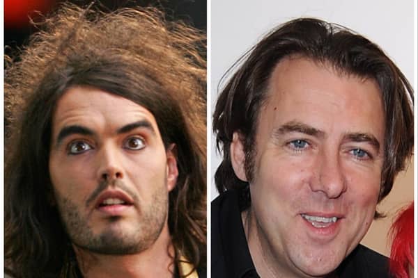 Russell Brand and Jonathan Ross pictured in 2008, at around the time they made offensive prank phone calls to Andew Sachs, later dubbed 'Sachsgate'. Photos by Getty Images.