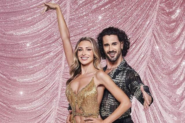 Love Island contestant Zara McDermott with Graziano Di Prima, is the favourite to leave the Strictly Come Dancing Halloween special. Photograph courtesy of the BBC