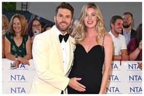 Joel Dommett and wife Hannah at the NTA's 2023. Photograph by Getty