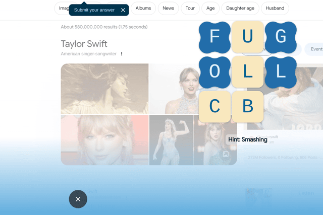 A clue from the Taylor Swift Google Search game to unlock the 1989 vault. 
