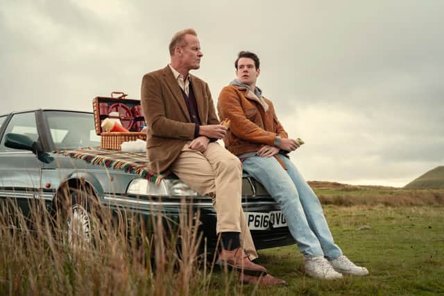 Alistair Petrie as Michael Groff and Conor Swindells as his son Adam in Sex Education. (Picture: Samuel Taylor/Netflix)