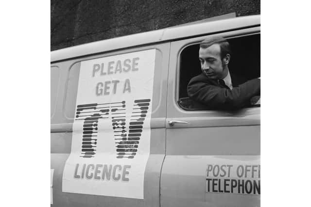 A man driving a Post Office television detector vans at Battersea Depot, London, UK, 5th February 1970. (Photo by Evening Standard/Hulton Archive/Getty Images)
