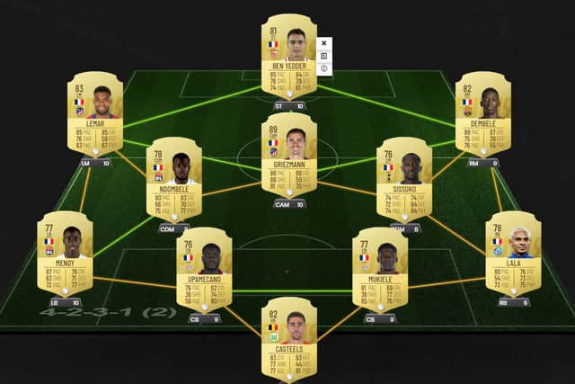 While everyone else had Jermain Defoe, I had Dembele and Griezmann on my side. (Picture: Futbin)